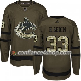 Adidas Maillot de Hockey Vancouver Canucks Henrik Sedin 33 2017-2018 Camo Vert Authentic - Homme